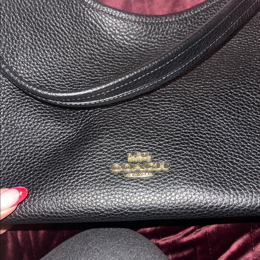 Coach Black Pebbled Leather Shoulder Bag Laurel - Picture 5 of 10